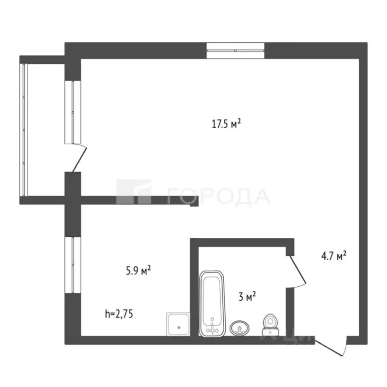 1-к кв. Алтайский край, Барнаул Парковая ул., 47 (31.9 м) - Фото 2