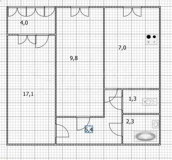 2-к. квартира, 45 м, 1/9 эт. - Фото 0
