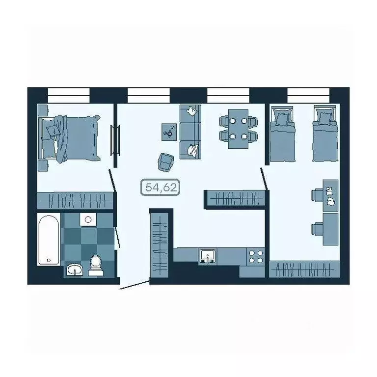 3-к кв. Приморский край, Владивосток ул. Борисенко (54.62 м) - Фото 1