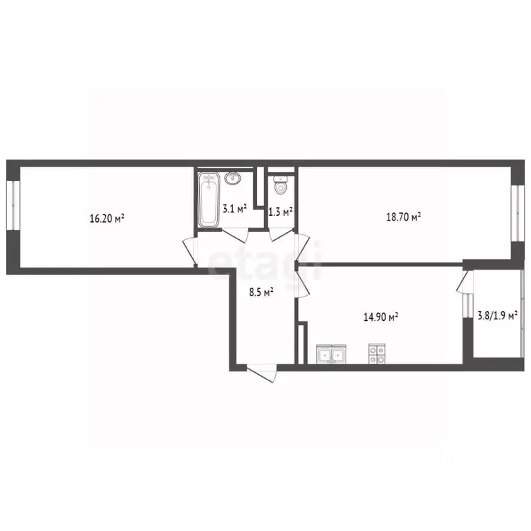 2-к кв. Москва Сосенское поселение, просп. Куприна, 32к2 (64.0 м) - Фото 2