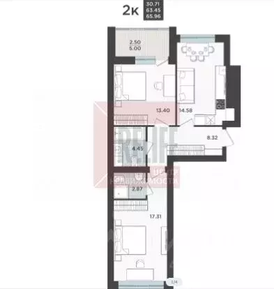 2-к кв. Калининградская область, Калининград Арсенальная ул., 31к2 ... - Фото 1
