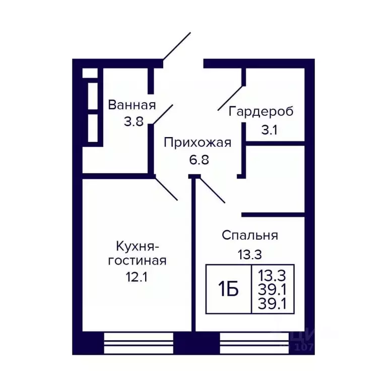 1-к кв. Новосибирская область, Новосибирск ул. Грибоедова (39.1 м) - Фото 0