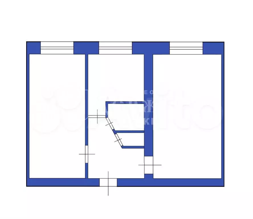 2-к. квартира, 50 м, 2/5 эт. - Фото 0