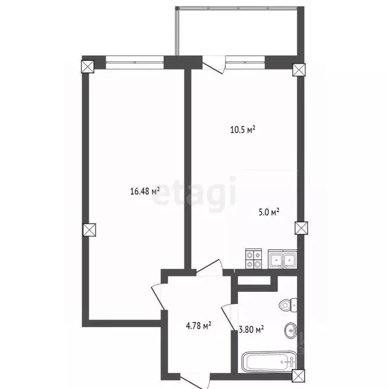 2-к кв. Ростовская область, Ростов-на-Дону ул. Оганова, 20с4 (45.0 м) - Фото 1