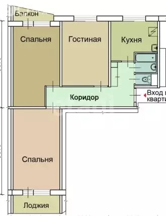 3-комнатная квартира: Иркутск, Советская улица, 176/182 (57.7 м) - Фото 1
