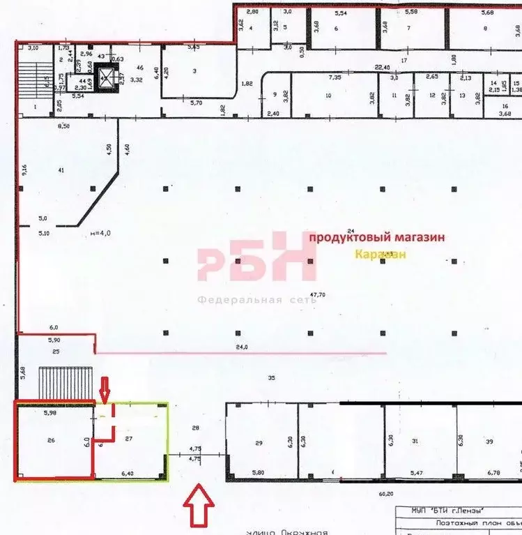 Торговая площадь в Пензенская область, Пенза Окружная ул. (40 м) - Фото 2
