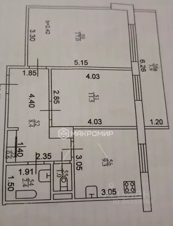 2-к кв. Татарстан, Казань ул. Рихарда Зорге, 93 (54.0 м) - Фото 2