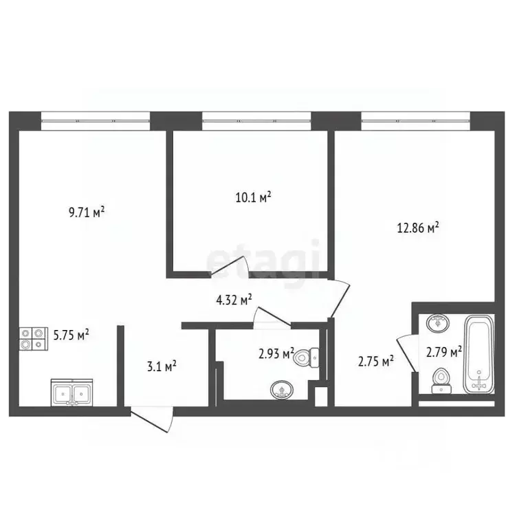 3-к кв. Крым, Евпатория ул. Интернациональная, 143 (95.5 м) - Фото 2