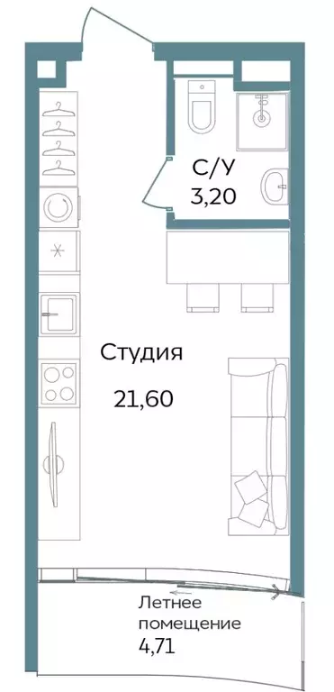 Студия Крым, Саки ул. Морская (29.51 м) - Фото 0