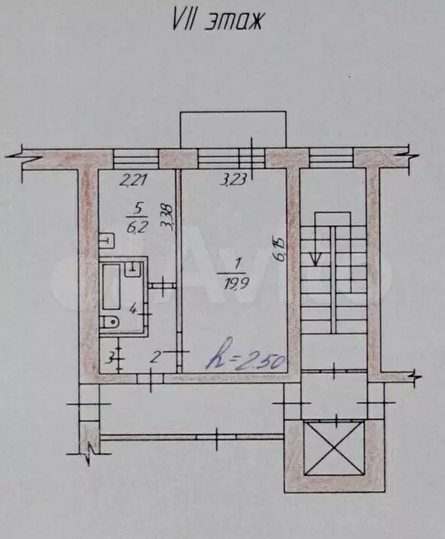 1-к. квартира, 33,3 м, 7/9 эт. - Фото 0