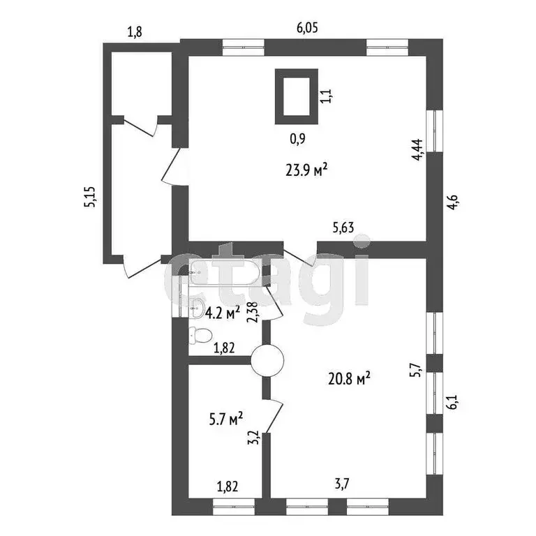 Дом в Ялуторовск, улица Седова (54.6 м) - Фото 1