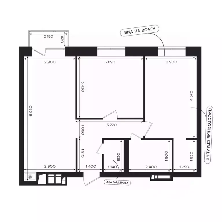 2-к кв. Астраханская область, Астрахань Пипл жилой комплекс (60.63 м) - Фото 2