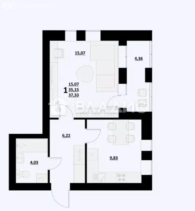 1-комнатная квартира: Стрелецкое, Сказочная улица, 36 (35.2 м) - Фото 0
