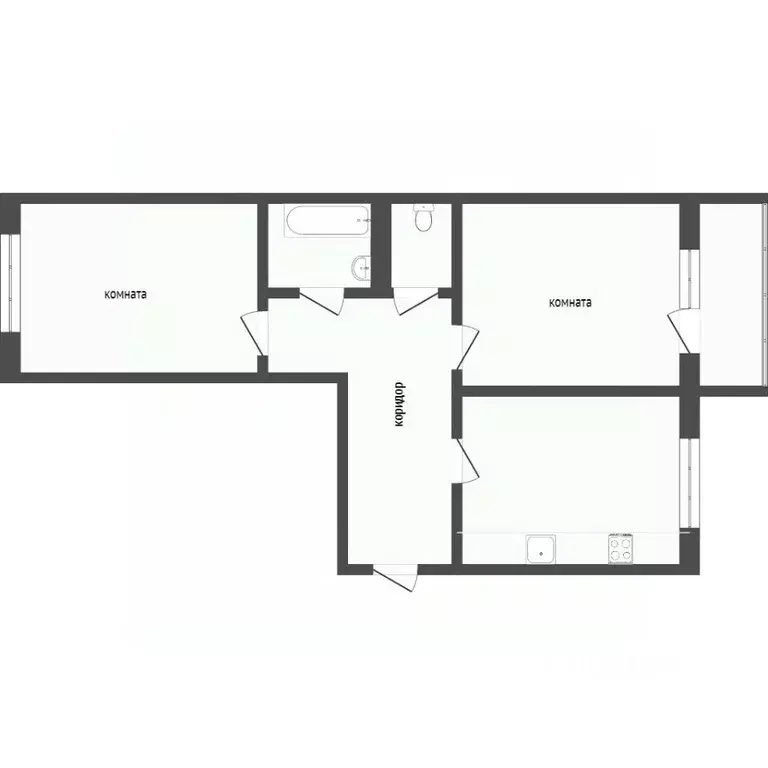 2-к кв. Бурятия, Улан-Удэ Ключевская ул., 42А (49.6 м) - Фото 2