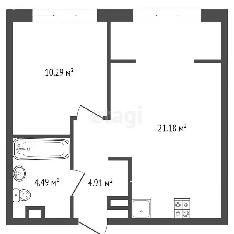 1-комнатная квартира: Тюмень, улица Первооткрывателей, 14 (38 м) - Фото 1