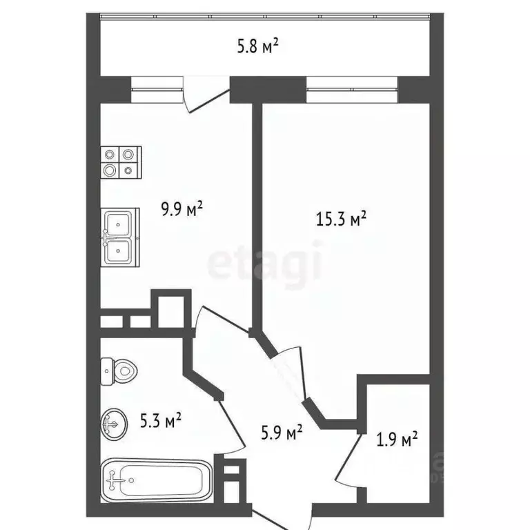 1-к кв. Ростовская область, Ростов-на-Дону просп. Ленина, 140а (38.7 ... - Фото 2