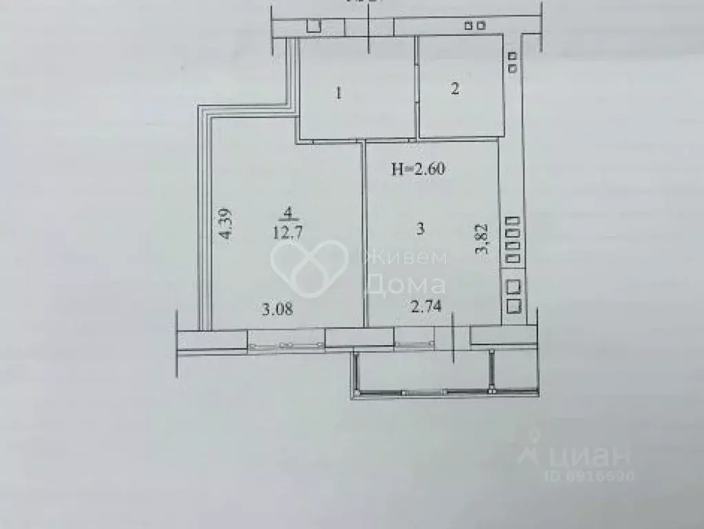 1-к кв. Волгоградская область, Волгоград ул. Иссы Плиева, 6 (32.1 м) - Фото 2