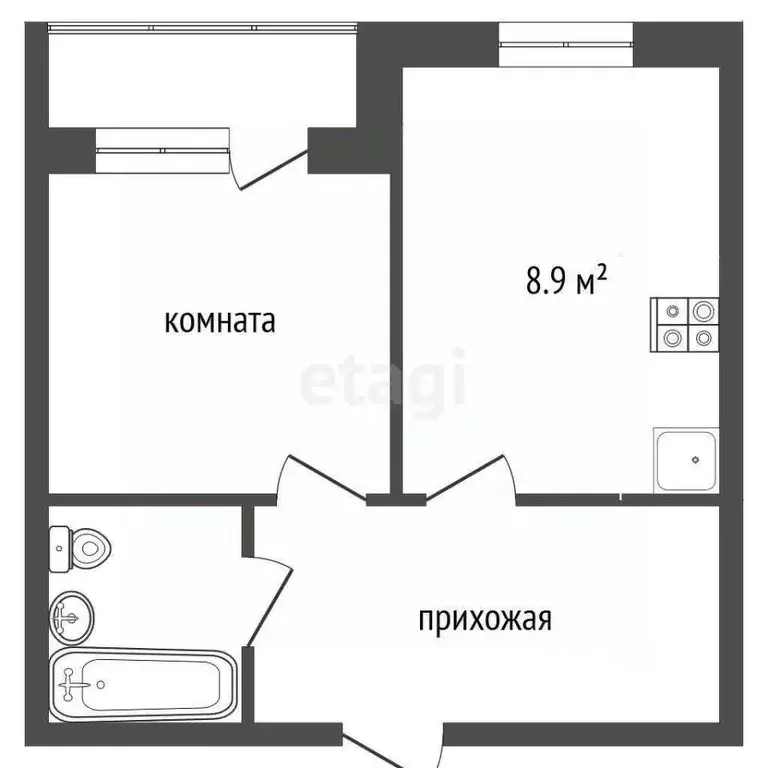 1-к кв. Ростовская область, Ростов-на-Дону ул. Ткачева, 42с1 (37.5 м) - Фото 1