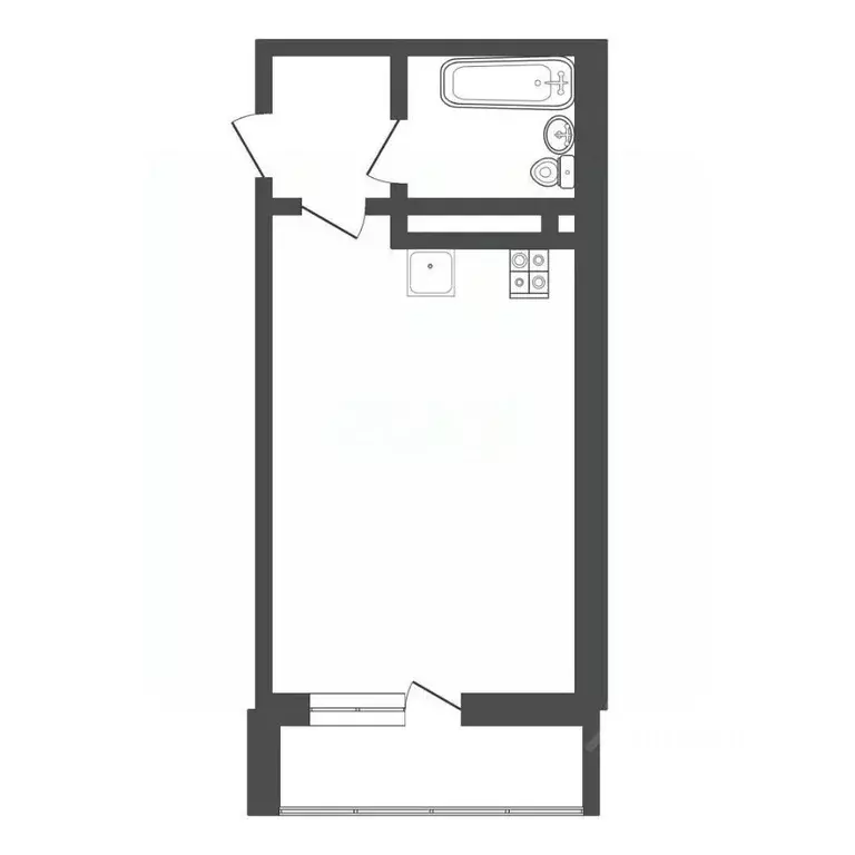 Студия Тульская область, Тула ул. Купцов Гречихиных, 10 (25.3 м) - Фото 2