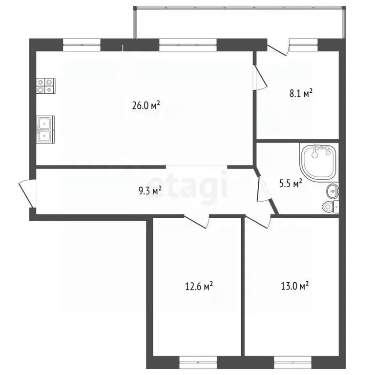 4-к кв. Башкортостан, Стерлитамак просп. Октября, 77 (75.1 м) - Фото 2