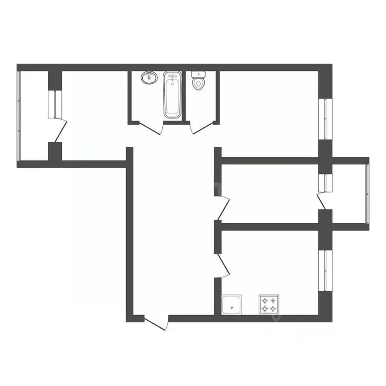 3-к кв. Иркутская область, Иркутск ул. Новаторов, 29 (60.6 м) - Фото 2