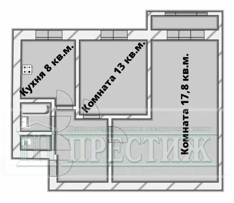 2-комнатная квартира: шуя, кооперативная улица, 21 (41 м) - Фото 1