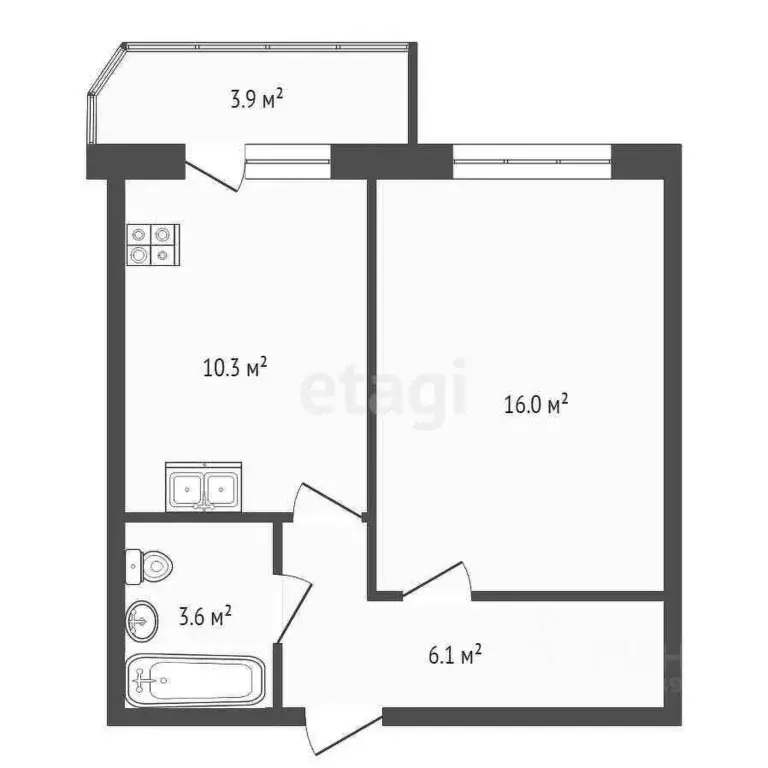 1-к кв. Вологодская область, Вологда ул. Летчика Каберова, 11 (37.2 м) - Фото 1