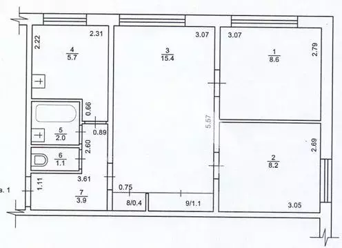 3-к кв. Алтайский край, Барнаул ул. Антона Петрова, 222 (46.8 м) - Фото 2