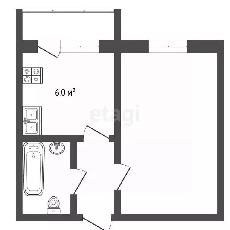 1-к кв. Кемеровская область, Ленинск-Кузнецкий Топкинская ул., 148/1 ... - Фото 1