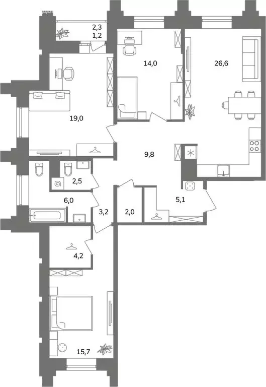 3-комнатная квартира: Санкт-Петербург, Фрунзенский район, ... - Фото 1