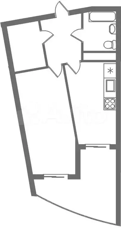 1-к. квартира, 45,1 м, 9/16 эт. - Фото 0