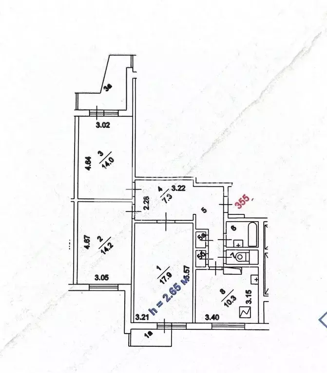 3-к кв. Москва Чертановская ул., 48К2 (75.0 м) - Фото 2