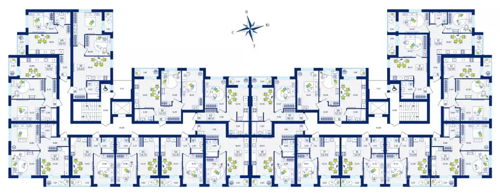 2-к кв. Калининградская область, Зеленоградск  (57.72 м) - Фото 2