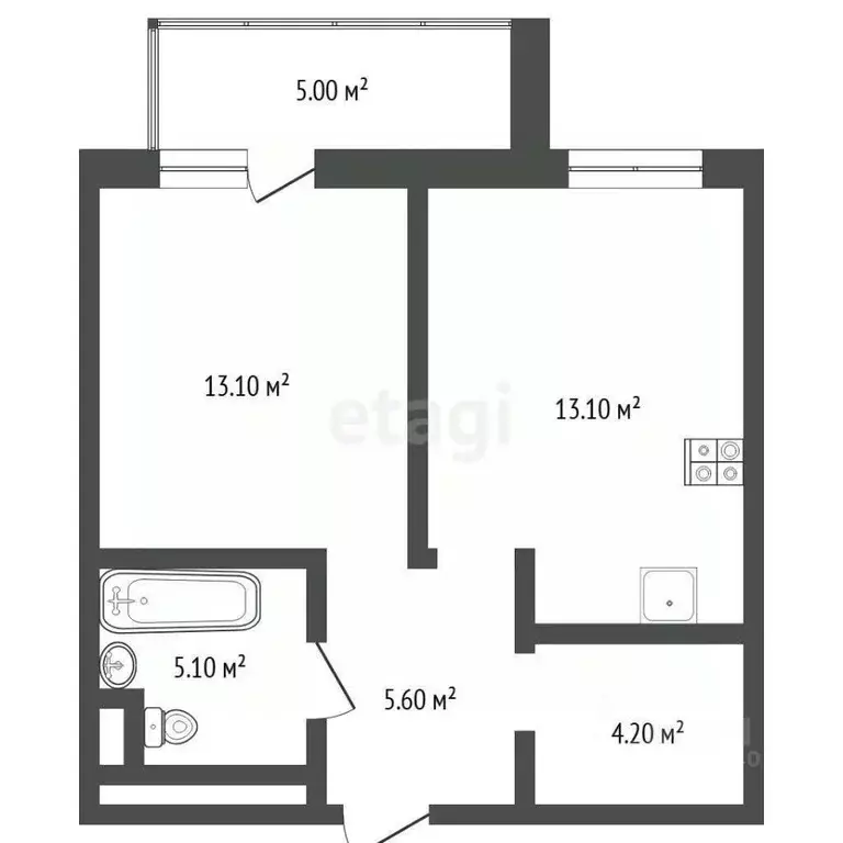 1-к кв. Тюменская область, Тюмень Профсоюзная ул., 55 (42.3 м) - Фото 2