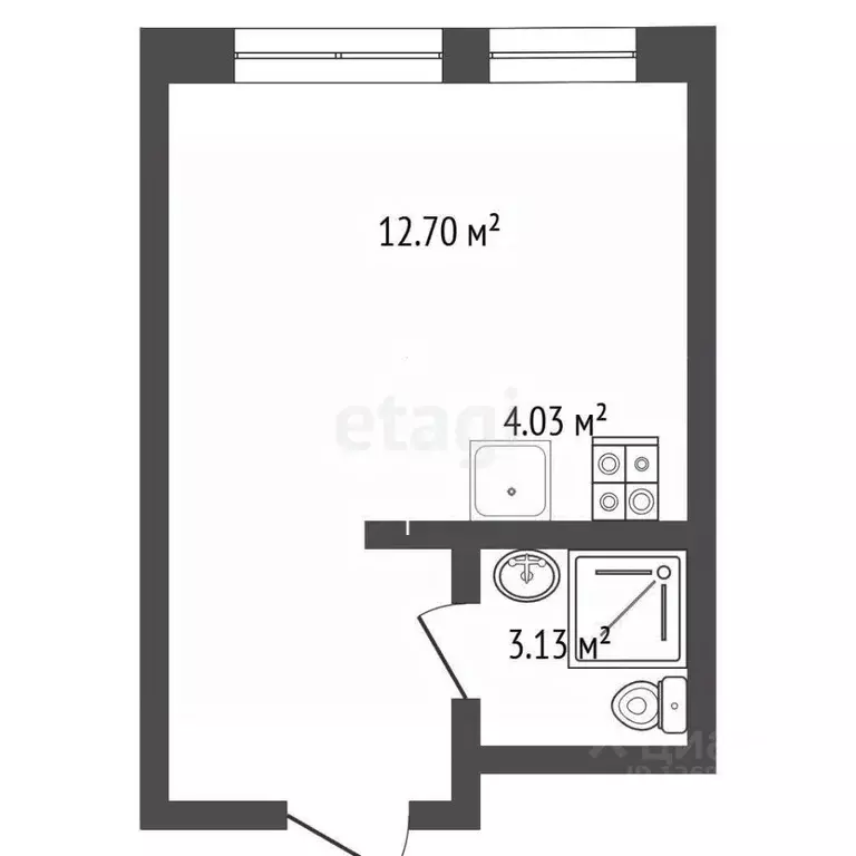 Студия Москва ул. Аэростатная, 15к12 (25.6 м) - Фото 1