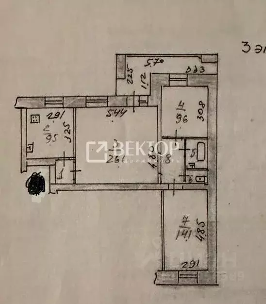 3-к кв. Ивановская область, Иваново Революционная ул., 8 (80.0 м) - Фото 1