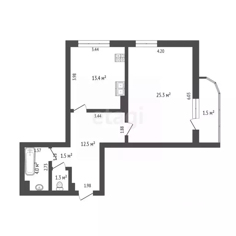 2-к кв. Ямало-Ненецкий АО, Новый Уренгой Восточный мкр, 3/2 (58.4 м) - Фото 1