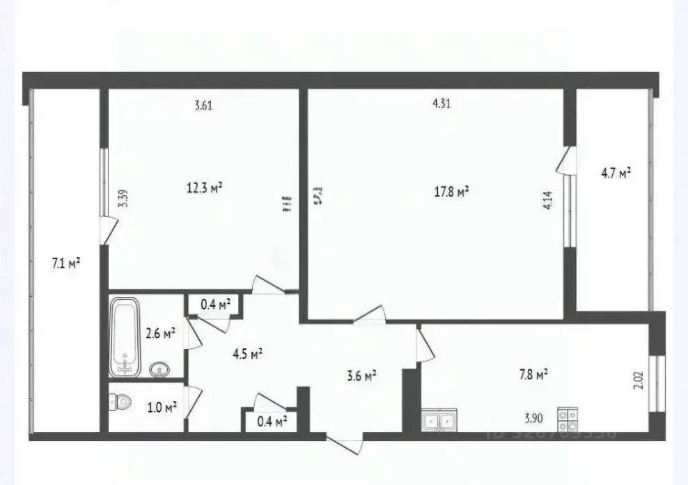 2-к кв. Севастополь просп. Октябрьской Революции, 52 (62.8 м) - Фото 1