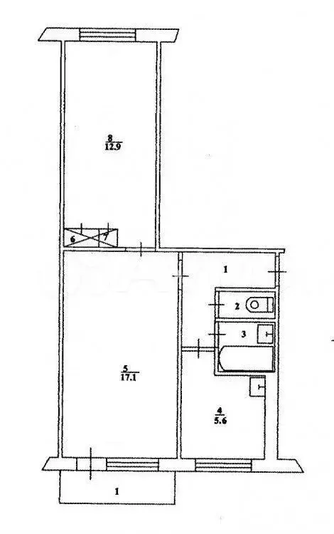 2-к. квартира, 45 м, 3/5 эт. - Фото 0