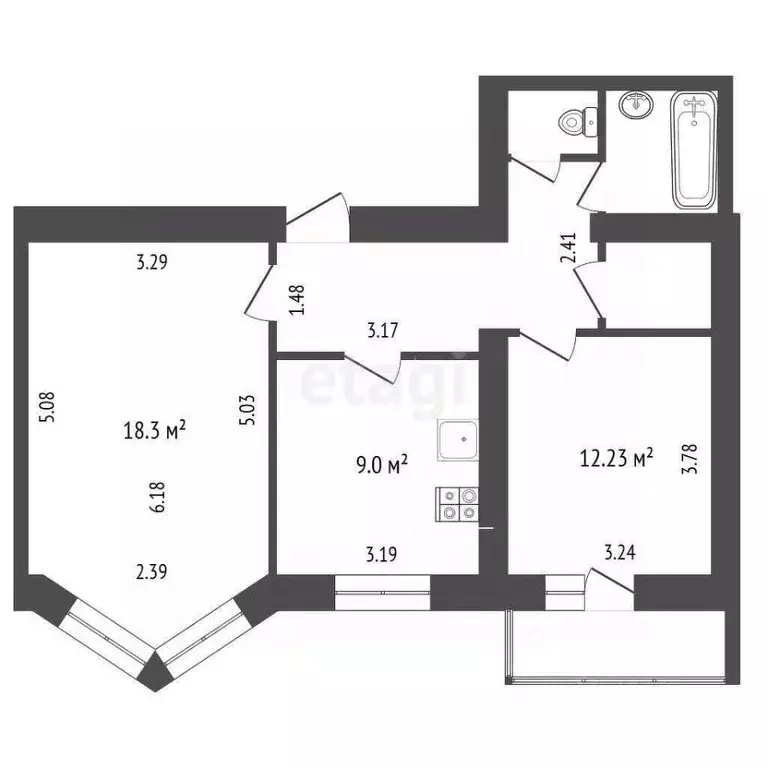 2-к кв. Красноярский край, Норильск Талнахская ул., 72 (55.6 м) - Фото 2