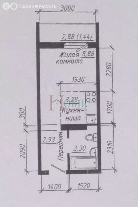 1-комнатная квартира: Новосибирск, улица Забалуева, 90 (18 м) - Фото 0