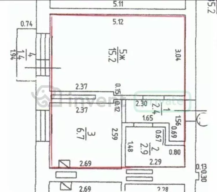 1-к кв. Калининградская область, Калининград Кутаисский пер., 2 (27.2 ... - Фото 2