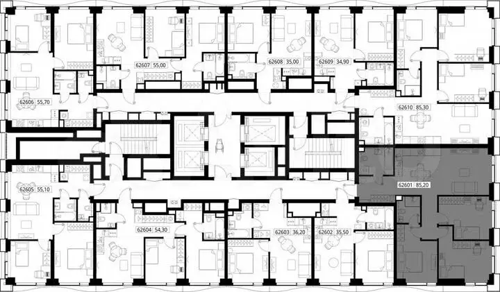 3-к. квартира, 85,2м, 26/48эт. - Фото 1