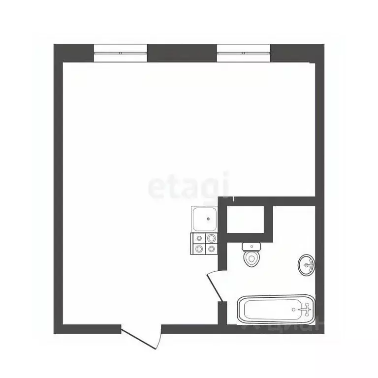 Студия Тюменская область, Тюмень ул. Пермякова, 79 (30.6 м) - Фото 2