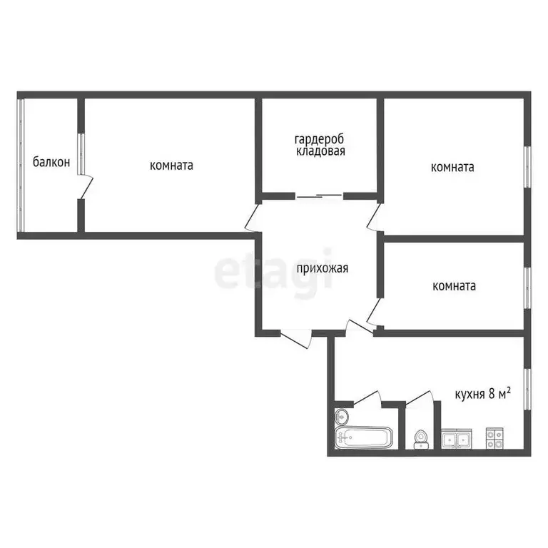 3-комнатная квартира: Гатчина, улица Куприна, 48 (73.2 м) - Фото 0