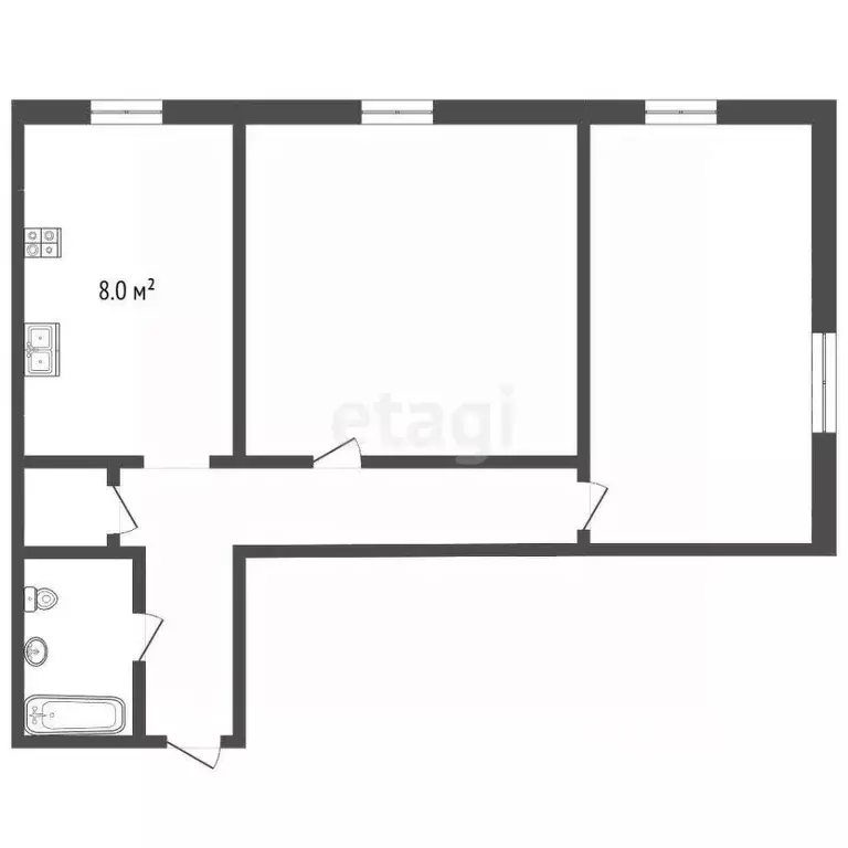 2-к кв. Ярославская область, Ярославль ул. Городской Вал, 12 (51.2 м) - Фото 1