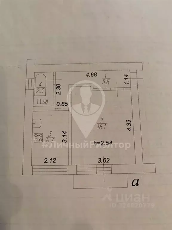 1-к кв. Рязанская область, Спасск-Рязанский Советская ул., 127Б (30.9 ... - Фото 2