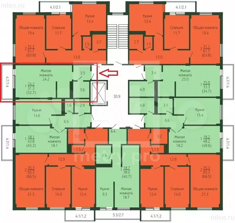 Квартира-студия, 31,3 м, 7/9 эт. - Фото 0