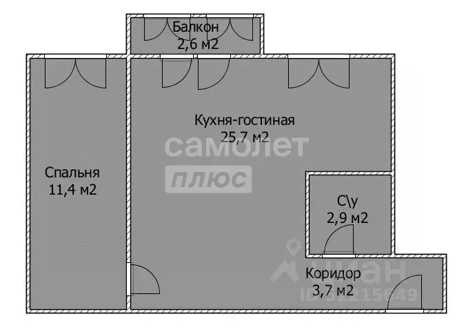 2-к кв. Башкортостан, Стерлитамак ул. Кочетова, 24Г (43.7 м) - Фото 1