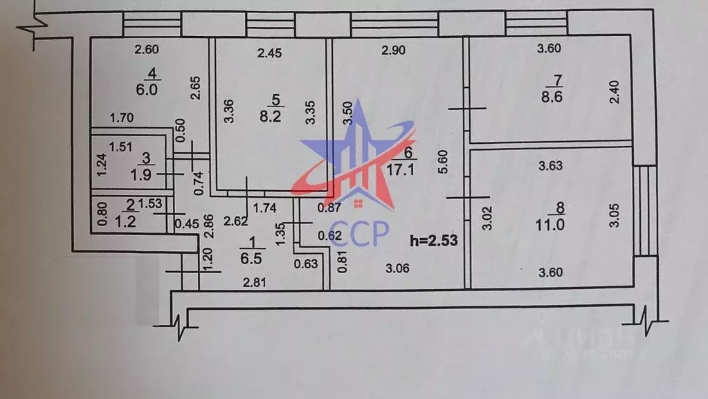 4-к кв. Башкортостан, Стерлитамак ул. Дружбы, 44 (60.5 м) - Фото 1